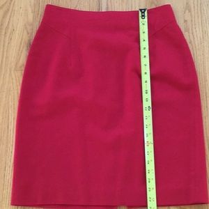 Red wool pencil skirt